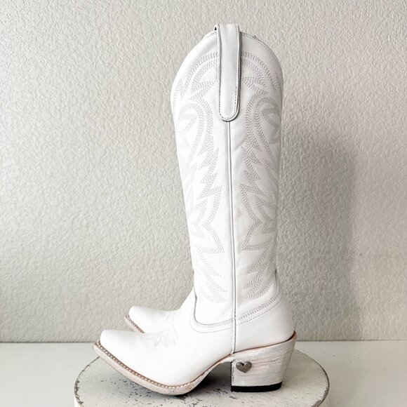 Lane MEGAN MORONEY Smokeshow Womens Cowboy Boots 5 White Western Cowgirl Tall - Picture 4 of 11